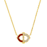 18k gold bastion necklace with diamonds and carnelian