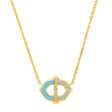 18k gold bastion necklace with diamonds and turquoise vardui kara