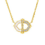 bastion necklace with diamonds and mother of pearl 18k gold vardui kara