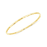 14k gold diamond cut wire stacker ring