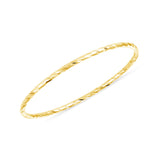 14k gold diamond cut wire stacker ring