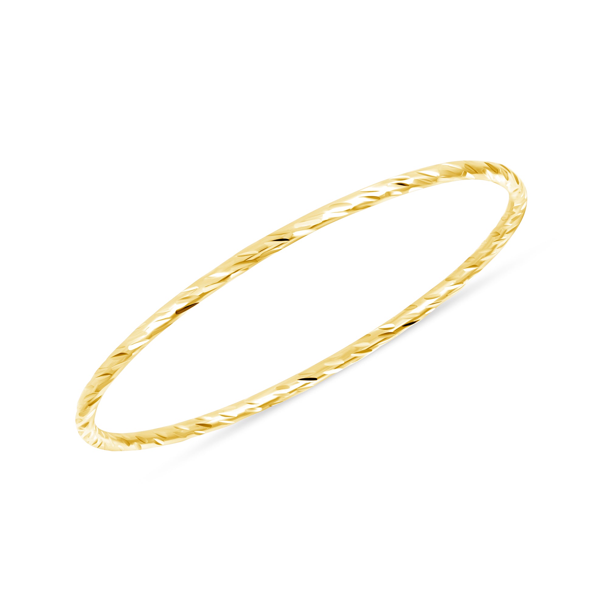 14k gold diamond cut wire stacker ring