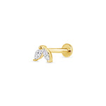 marquise diamond stud earring 14k gold