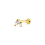 marquise diamond stud earring 14k gold