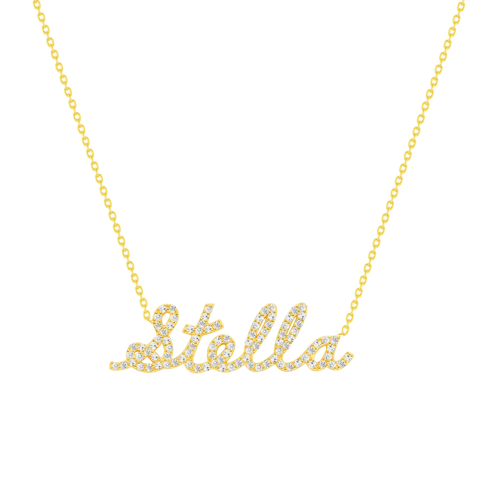 personalized diamond name necklace