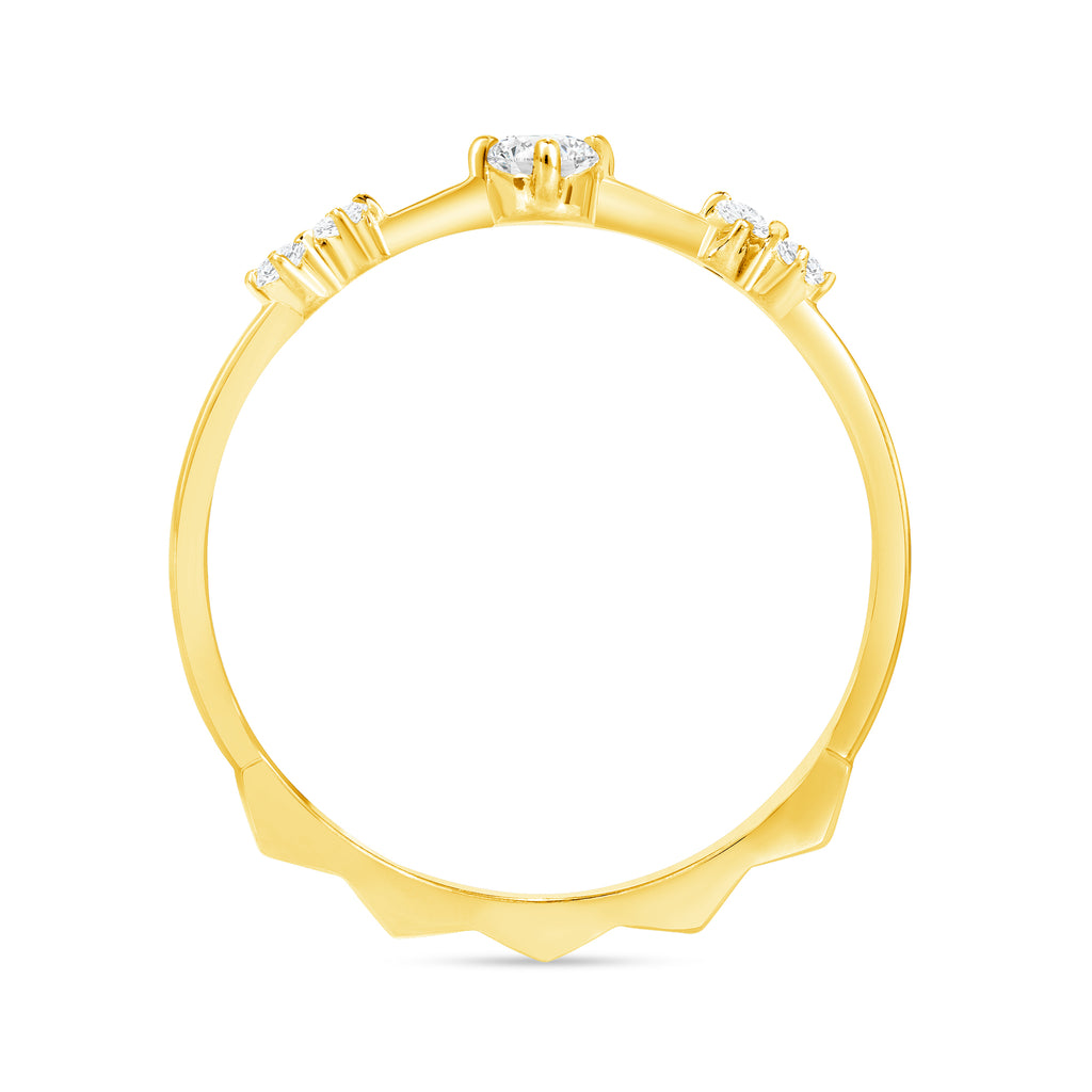 fortress 5 stone diamond ring 18k yellow gold vardui kara