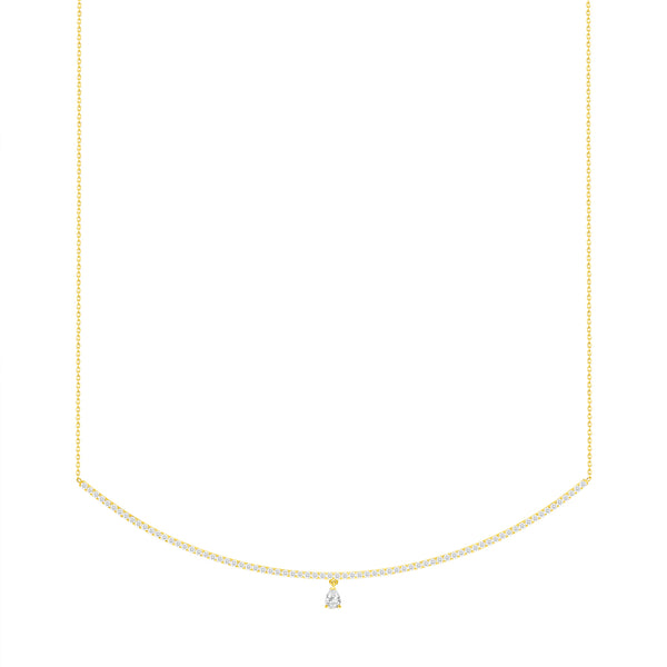 diamond curve bar with teardrop 14k gold vardui kara
