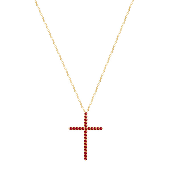 14k gold cross necklace with rubies vardui kara