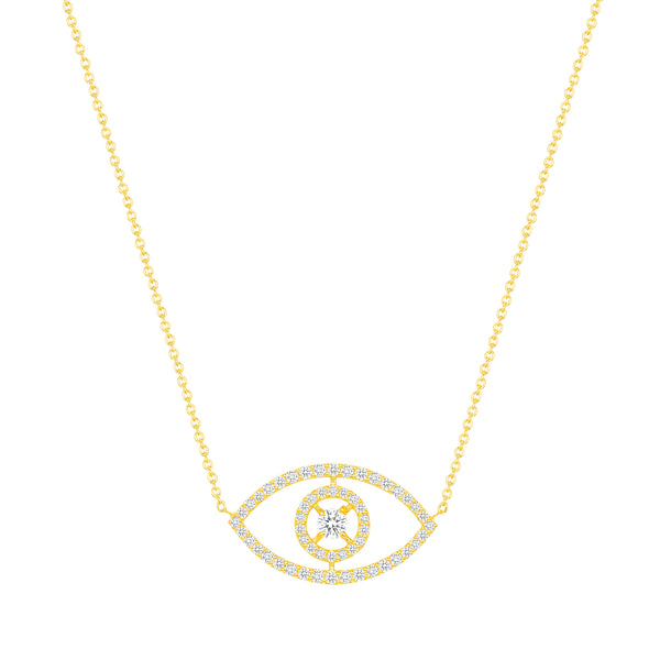 diamond evil eye necklace 14k gold vardui kara
