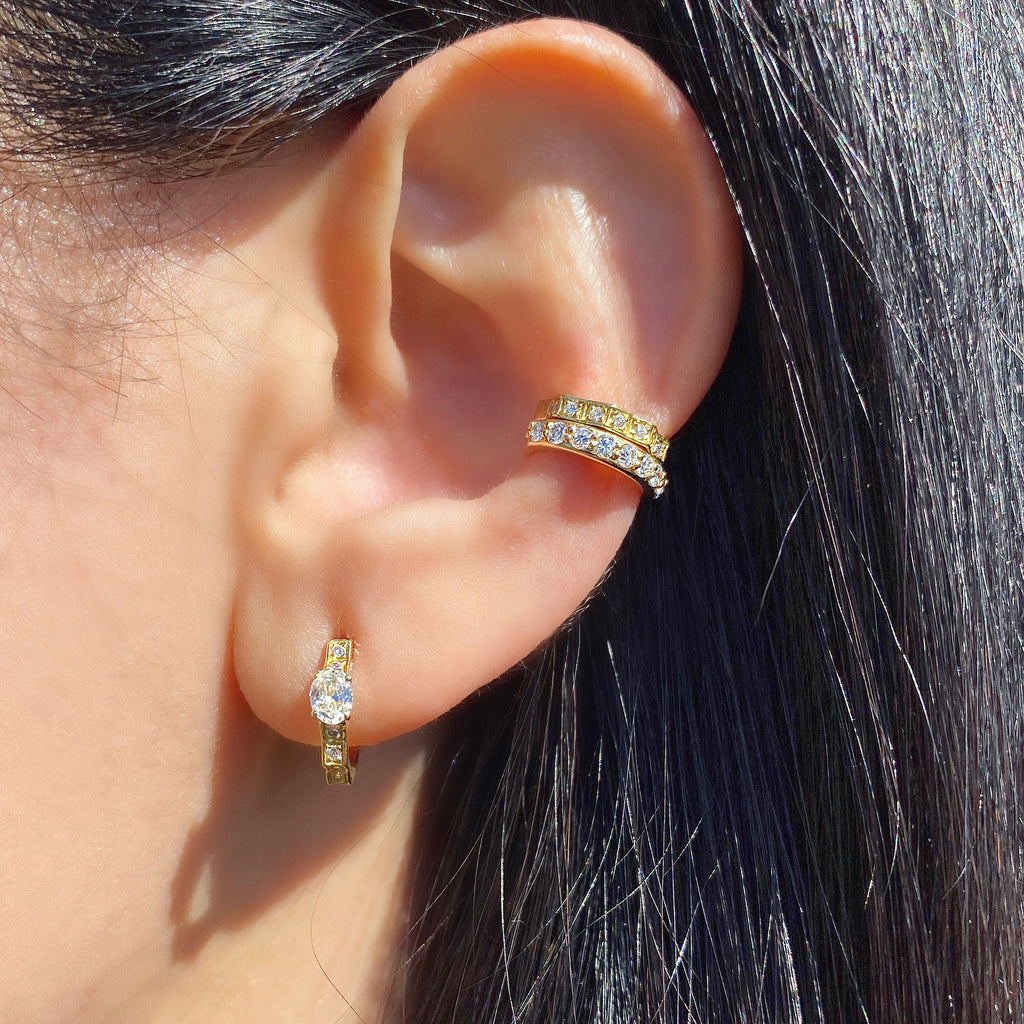 gold oval hoop earring