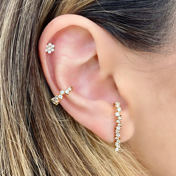 camilla flower diamond stud earring
