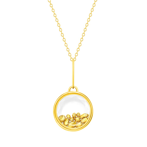 crystal pendant necklace with 24 karat gold vardui kara