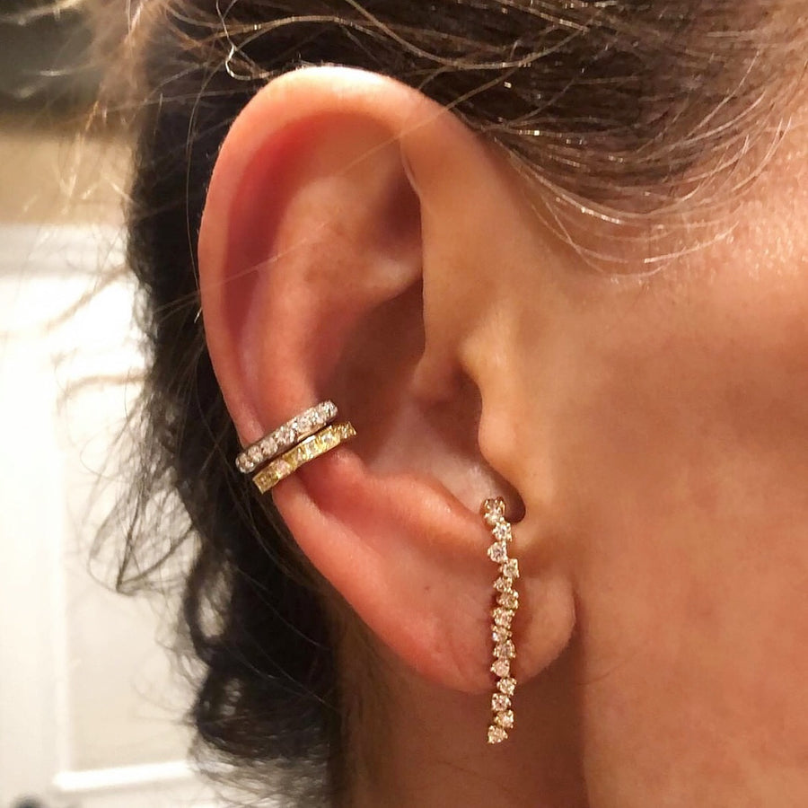 huggie diamond earrings