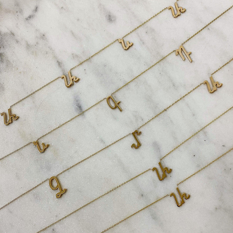 spaced letter necklace