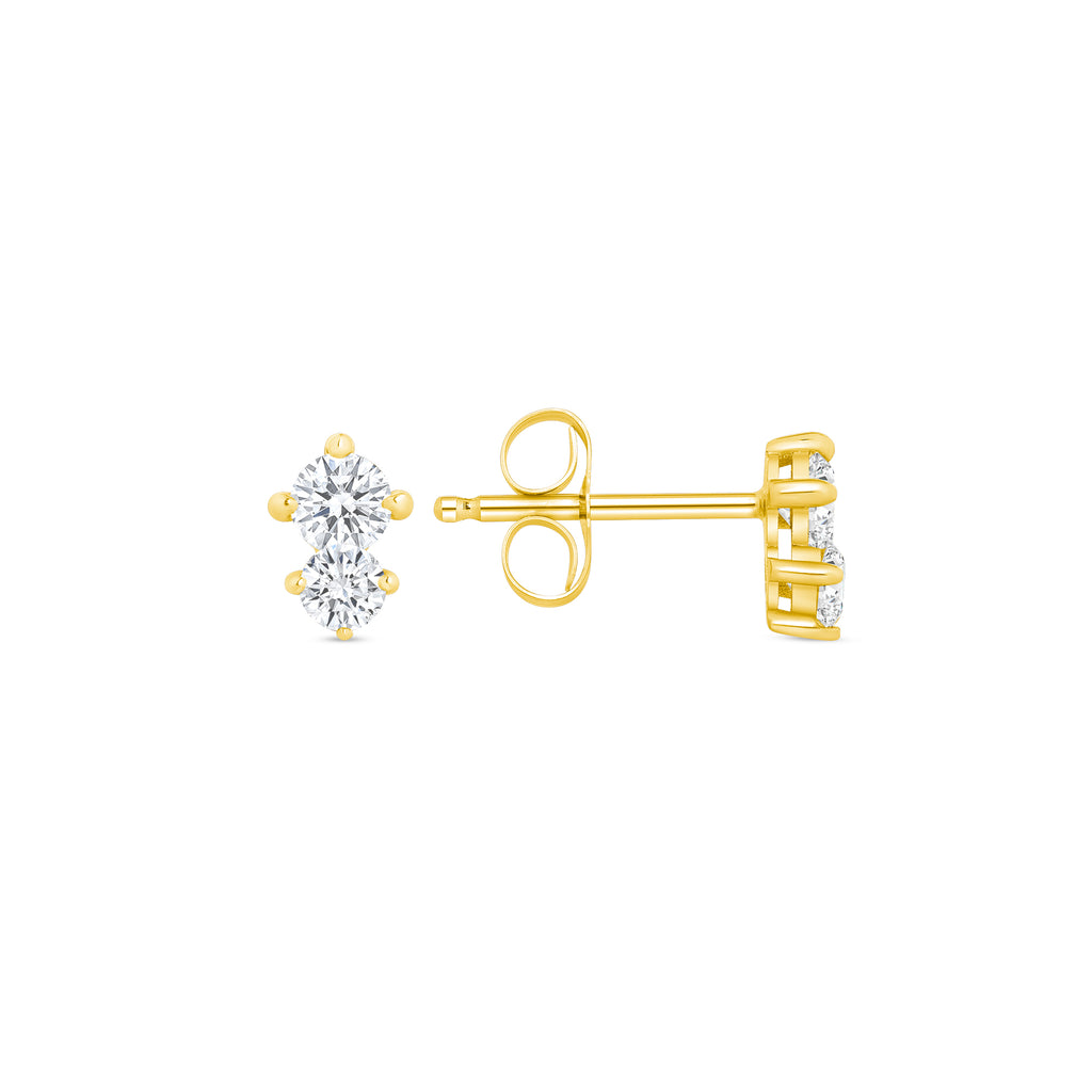 diamond overlay stud earring 14 karat gold vardui kara