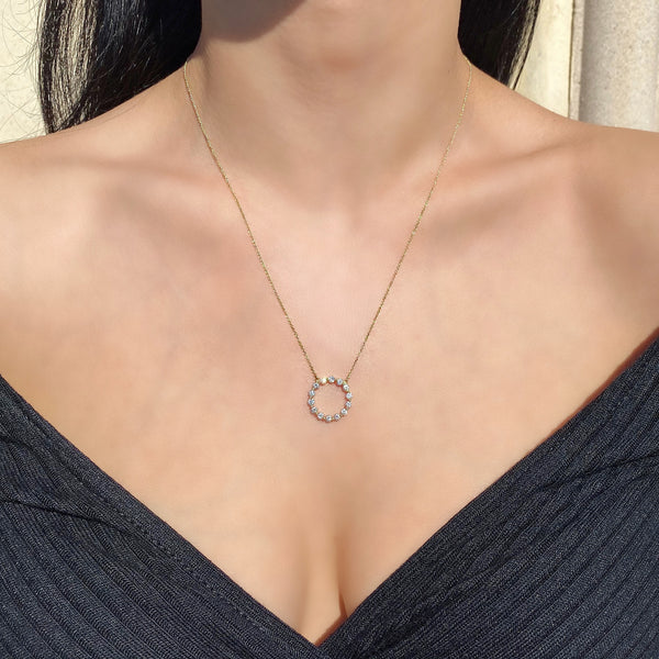 open diamond circle necklace vardui kara