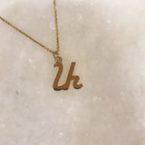 gold armenian initial necklace