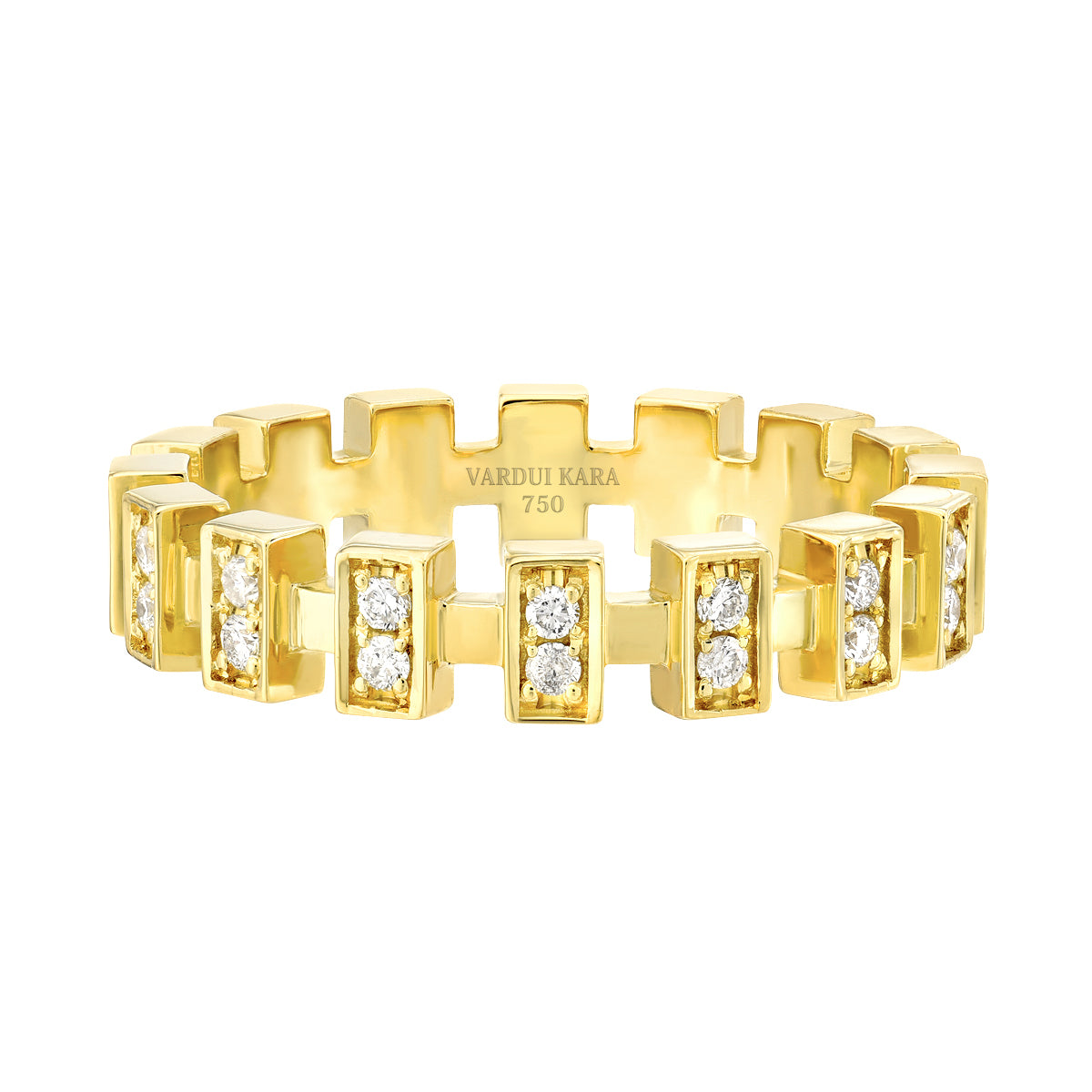 Merlon Petite Diamond Ring 18K Yellow Gold