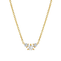 three diamond pendant necklace