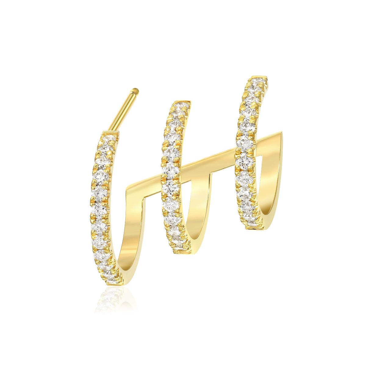triple diamond hoop earrings vardui kara