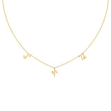 spaced letter necklace gold