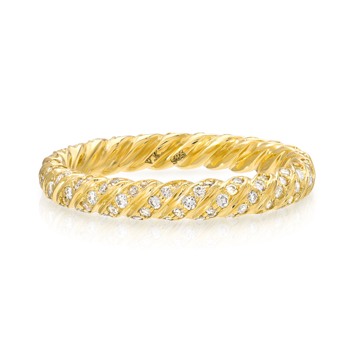 Diamond Ring Rope Diamond Rope Ring in 14 Karat Gold