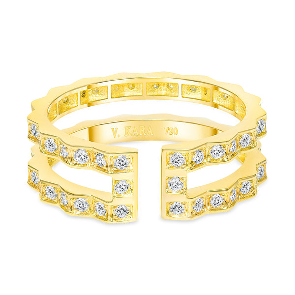 fortress diamond open ring 05 18 karat gold vardui kara