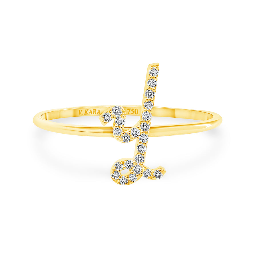 Diamond Armenian Initial Ring