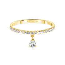 teardrop pear diamond ring 14 karat gold vardui kara