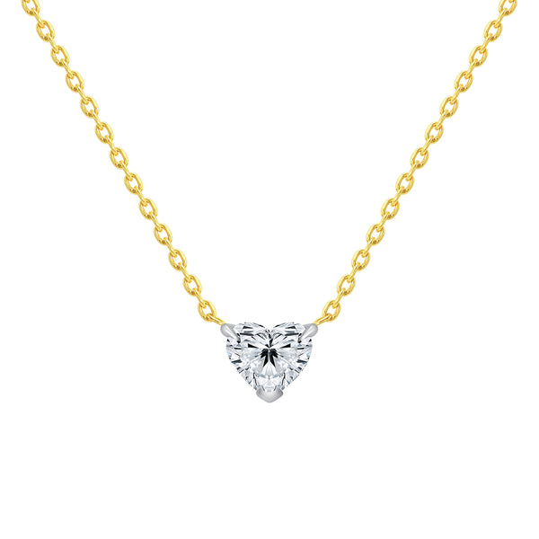 heart shaped diamond necklace 0.30 carats 14 karat gold