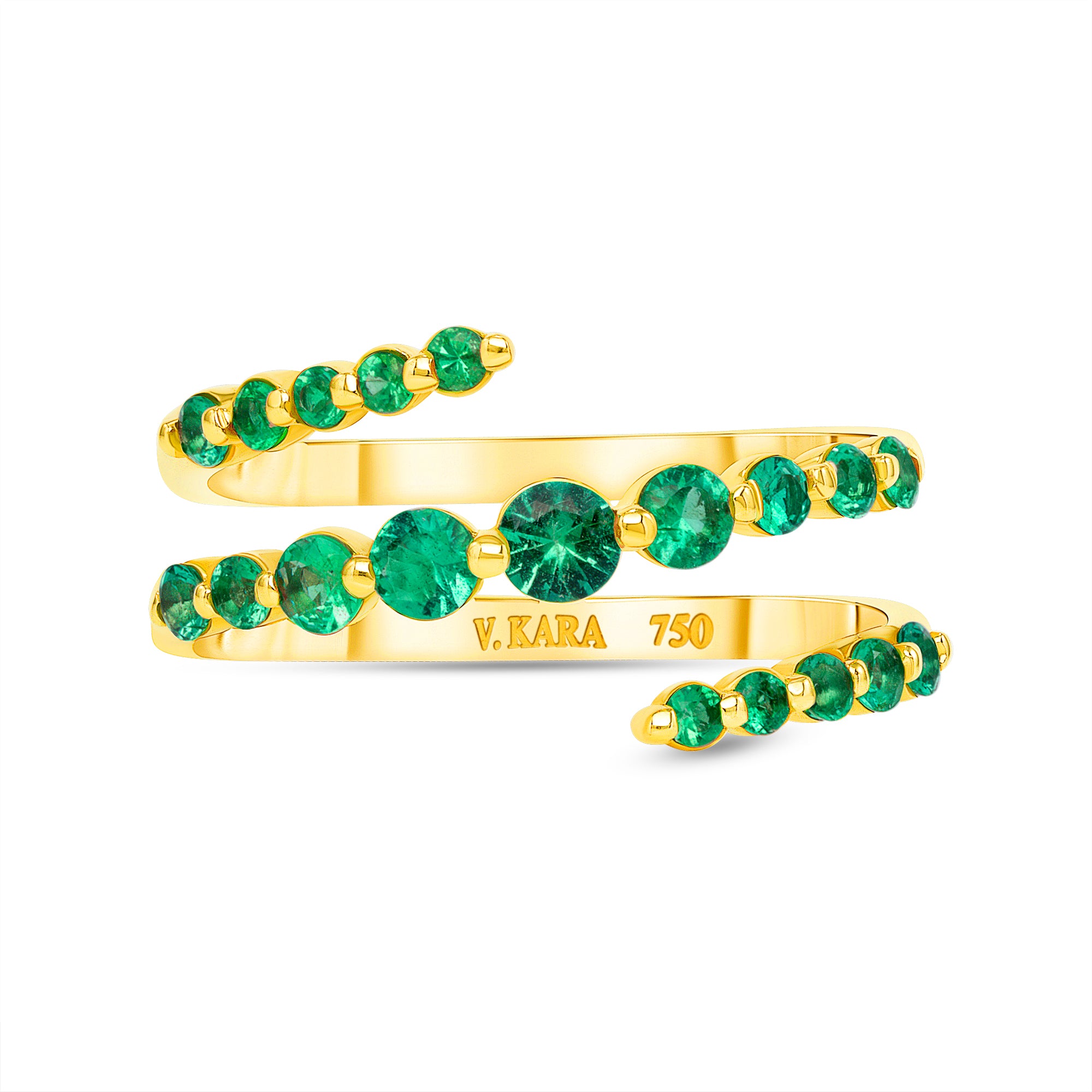 spiral ring with emeralds vardui kara