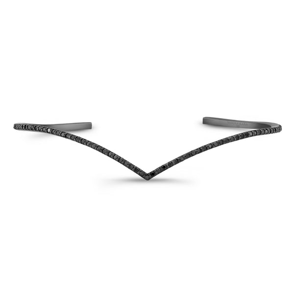 Victorious Black Diamond Cuff 18K Black Rhodium White Gold